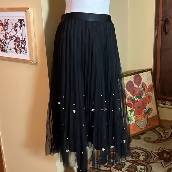 ANTHROPOLOGIE Size Medium EvaFranks Maxi Tulle Pearls Party Ballerina $148 NEW - Picture 2 of 16